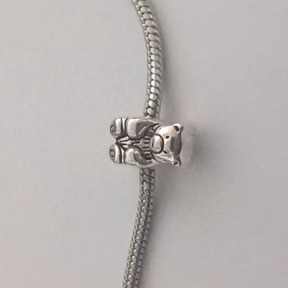 Silver Teddy Bear Charm for Pandora Style Bracelet - Picture 4 of 4